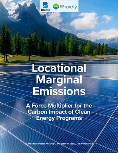 Cover page of Locational Marginal Emissions white paper authored by REsurety. 