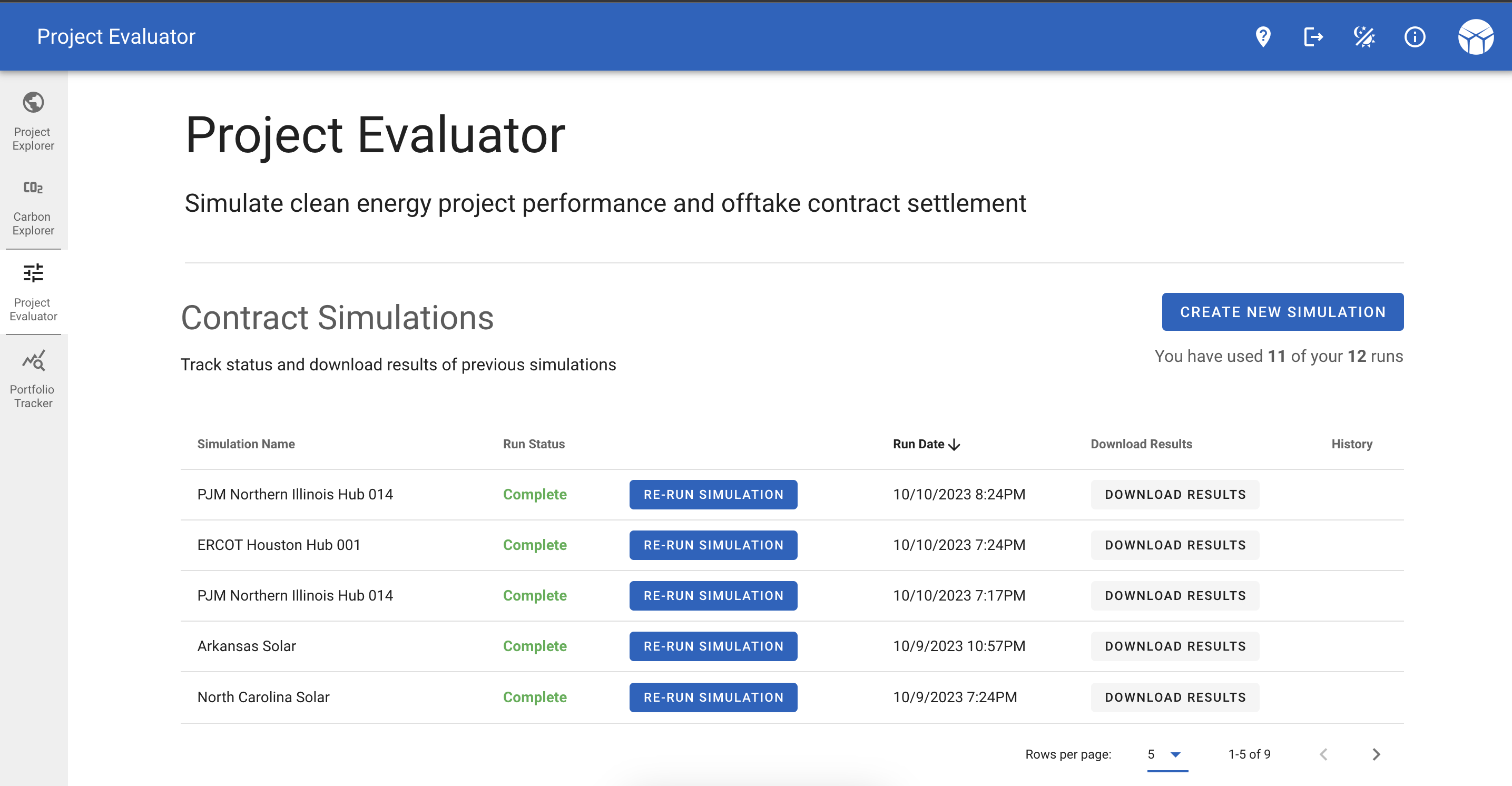 Simulate clean energy project performance and offtake contract settlement with REsurety's Project Evaluator.