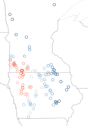 Figure 3: Locational Marginal Emissions, Iowa and Minnesota Wind Generators, November 2022 - October 2023.