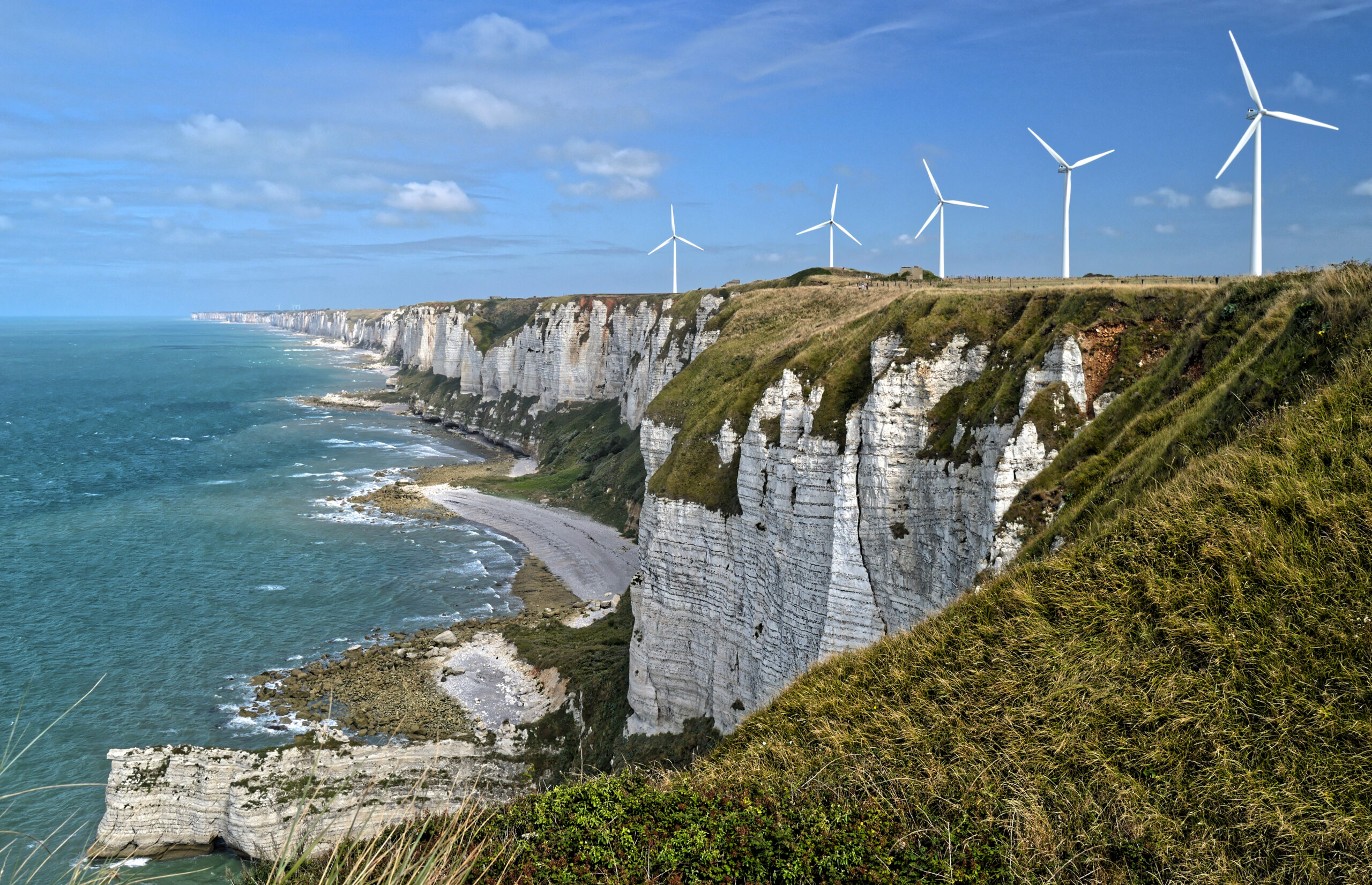 Alabaster cliffs. Normandy, France.